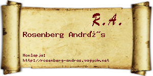 Rosenberg András névjegykártya